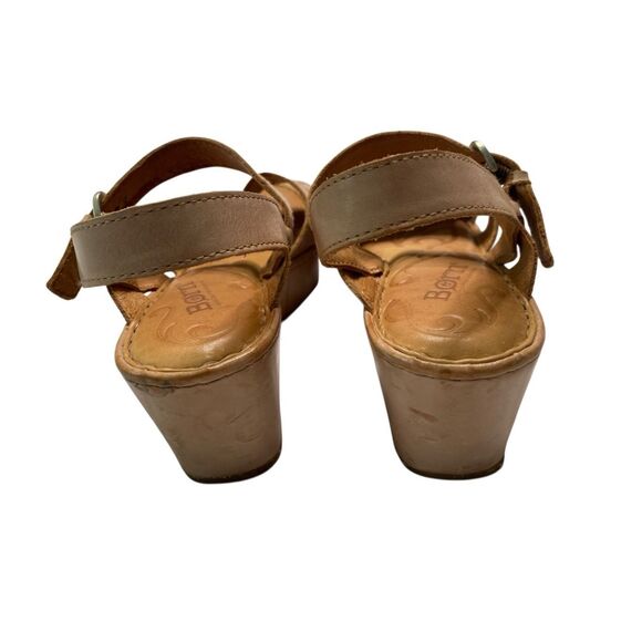 Born Wedge High Heel Wedge Platform Shoes Leather Size7M Formal Boho Beach Party - Picture 5 of 10